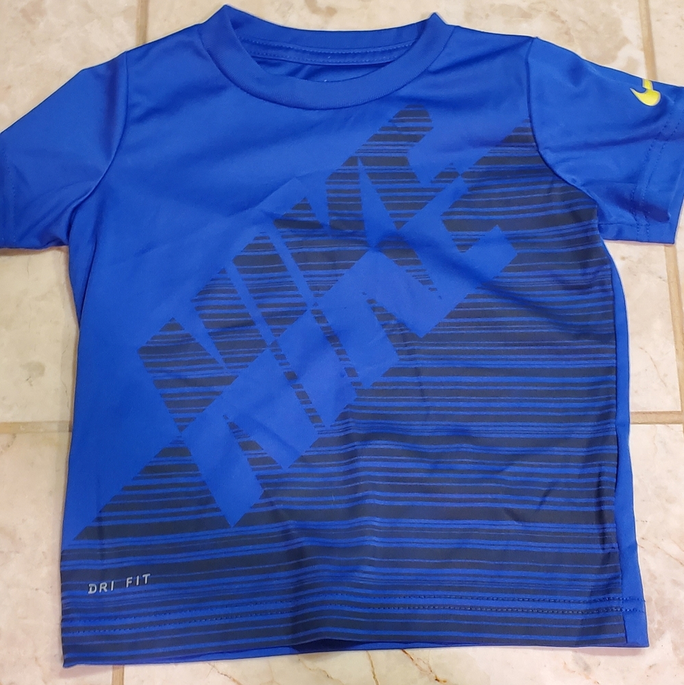 Blue and black Nike Dri Fit shirt
